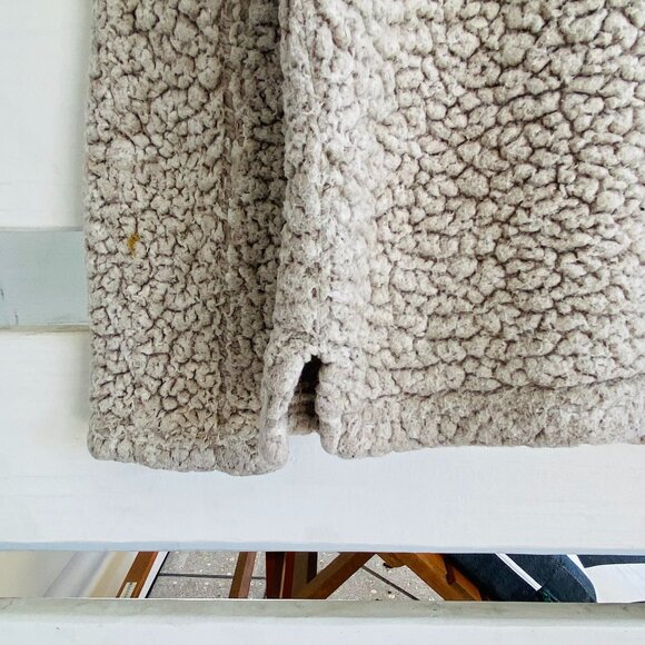 True Grit Women's Medium Quarter Zip Sherpa Pullover Fleece Sweater in Cream - Picture 7 of 9